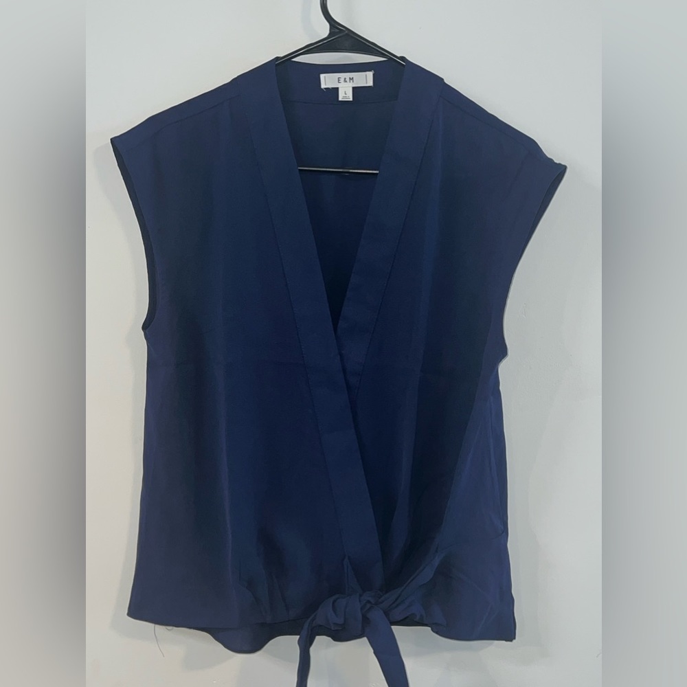 Sleeveless Blue Blouse